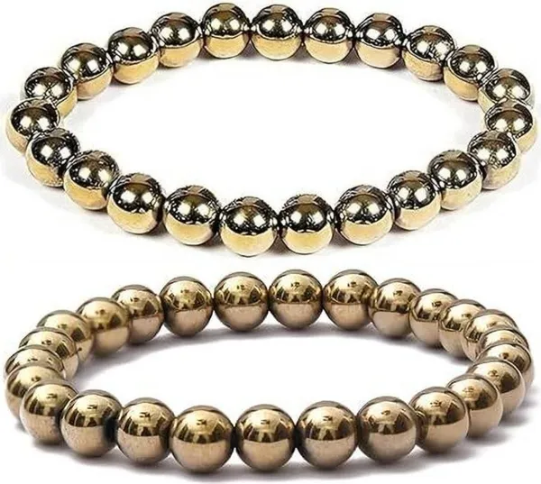 Multiagate_Stone,_Golden_Pyrite_Bracelet_Set_(Pack_of_2)