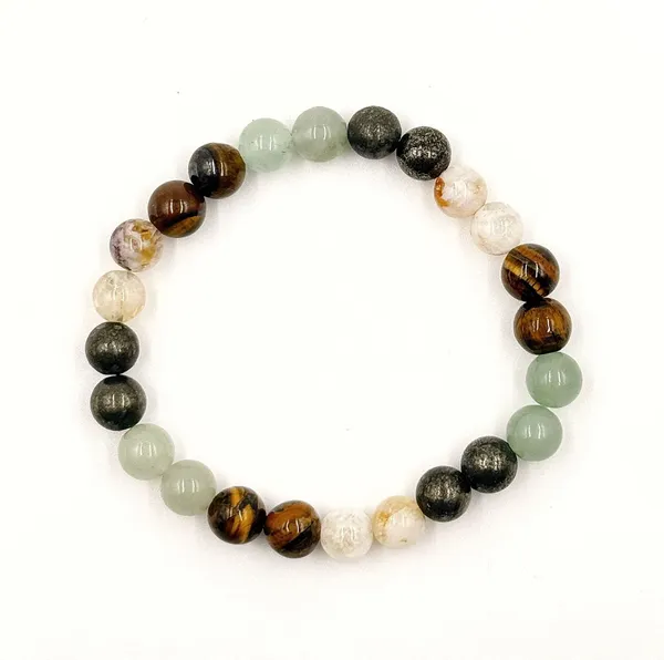 Agatesaura_Pyrite,_Green_Aventurine,_Crystal,_Tiger's_Eye,_Citrine_Beads,_Agate,_Crystal,_Jade,_Quartz_Bracelet_()