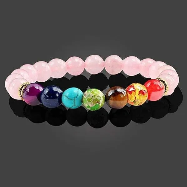 Multiagate_Stone,_Rose_Quartz,_7_Chakra_Crystal_Bracelet_()