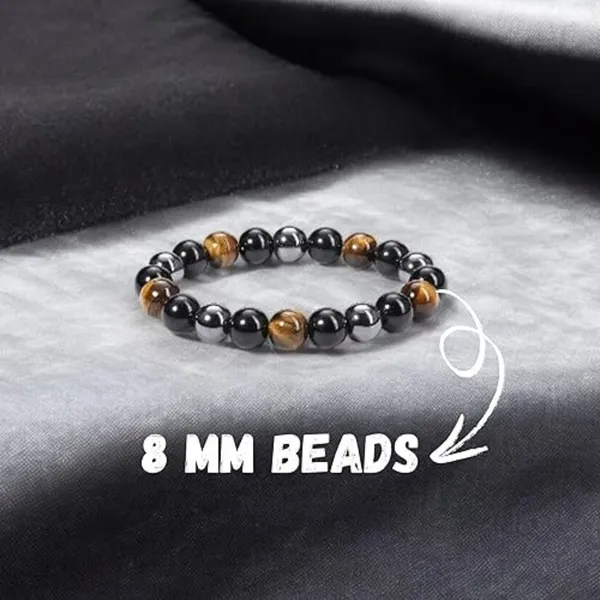 Multiagate_Stone,_Tiger's_Eye,_Black_Obsidian_Beads,_Crystal_Charm_Bracelet_()
