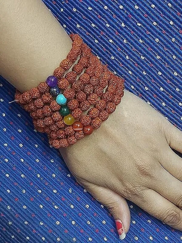 Multiagate_Stone,_Rudraksha,_7_Chakra_Beads,_Crystal_Bracelet_()