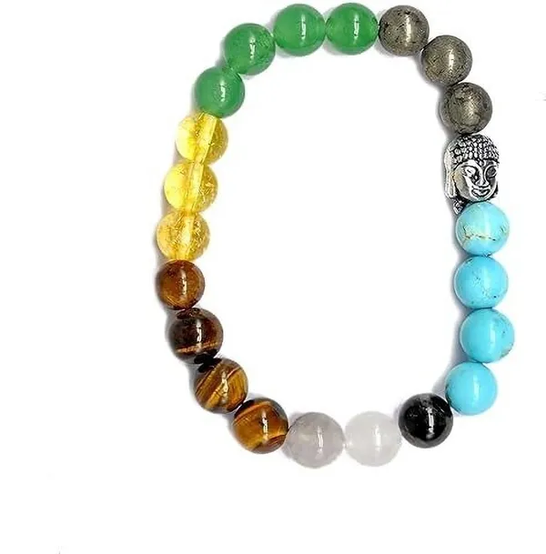 Multiagate_Pyrite,_Stone,_Tiger's_Eye,_Turquoise_Beads,_Crystal_Bracelet_()