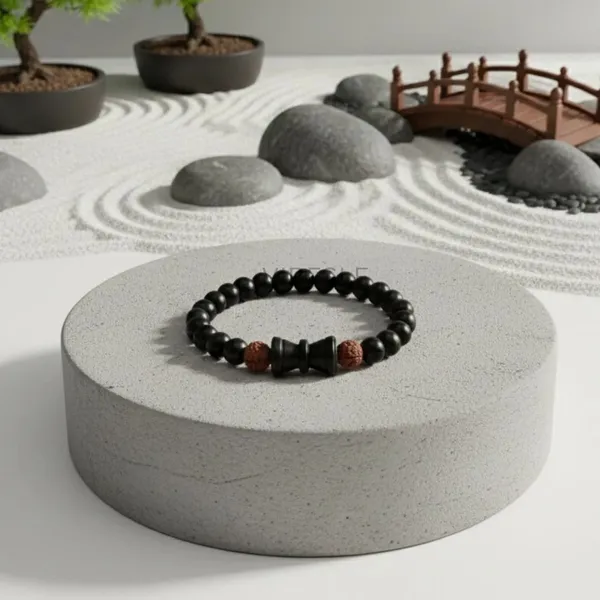Multiagate_Wood,_Rudraksha_Beads_Silver_Coated_Bracelet_()