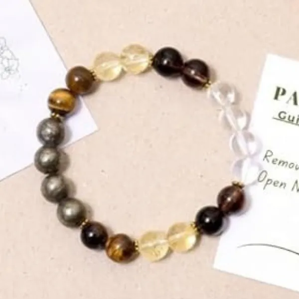 Multiagate_Pyrite,_Stone,_Tiger's_Eye,_Clear_Quartz_Beads,_Crystal_Bracelet_()