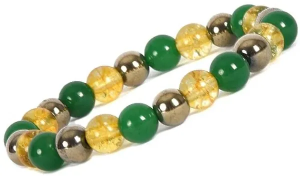 Multiagate_Pyrite,_Citrine_+_Golden,_Crystal_Beads_Charm_Bracelet_()