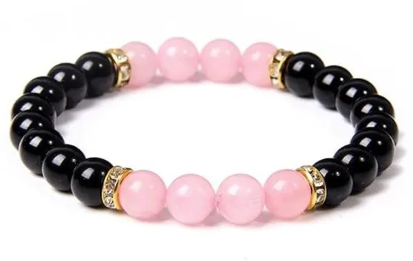 Multiagate_Stone,_Rose_Quartz,_Black_Obsidian_Beads,_Crystal_Charm_Bracelet_()