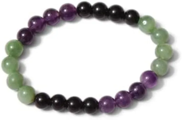 Multiagate_Stone,_Green_Aventurine,_Amethyst,_Black_Obsidian_Beads,_Crystal_Bracelet_()