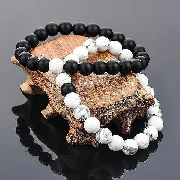 Multiagate_Howlite,_Crystal_Beads_Charm_Bracelet_(Pack_of_2)