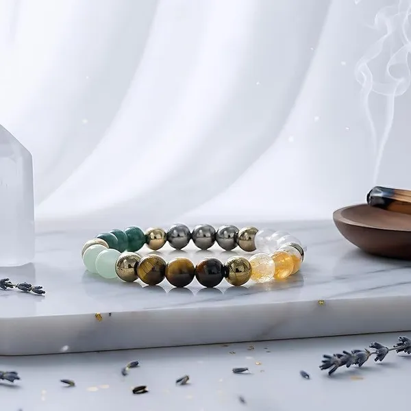 Multiagate_Pyrite,_Green_Aventurine,_Citrine_+_Golden,_Tiger's_Eye,_Citrine,_7_Chakra,_Clear_Quartz_Beads,_Agate,_Crystal_Bracelet_()