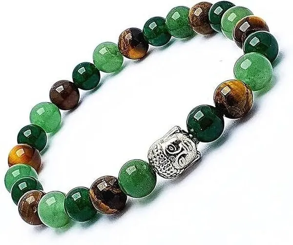 Multiagate_Stone,_Green_Aventurine,_Tiger's_Eye,_Green_Jade_Beads,_Crystal_Charm_Bracelet_()