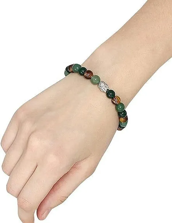 Multiagate_Stone,_Green_Aventurine,_Tiger's_Eye,_Green_Jade_Beads,_Crystal_Charm_Bracelet_()