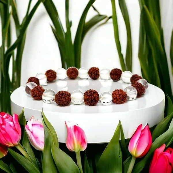 Multiagate_Stone,_Rudraksha,_Clear_Quartz_Crystal_Bracelet_()