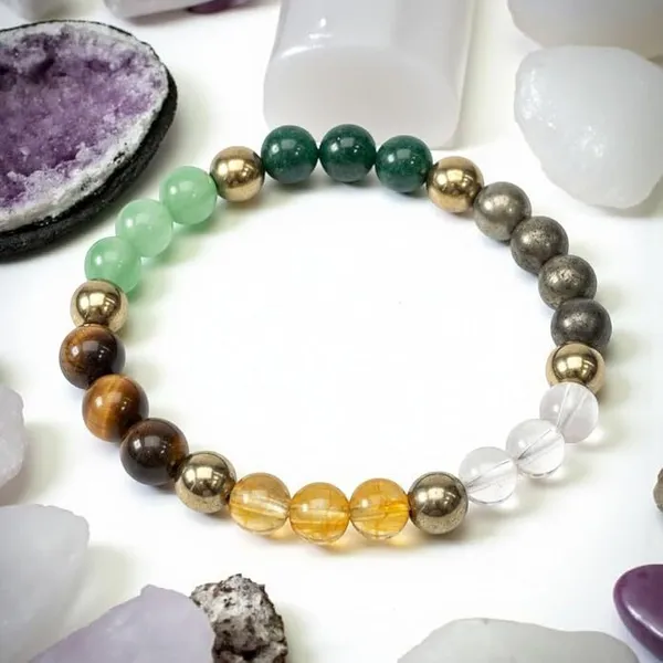 Multiagate_Pyrite,_Green_Aventurine,_Citrine_+_Golden,_Tiger's_Eye,_Citrine,_7_Chakra,_Clear_Quartz_Beads,_Agate,_Crystal_Bracelet_()