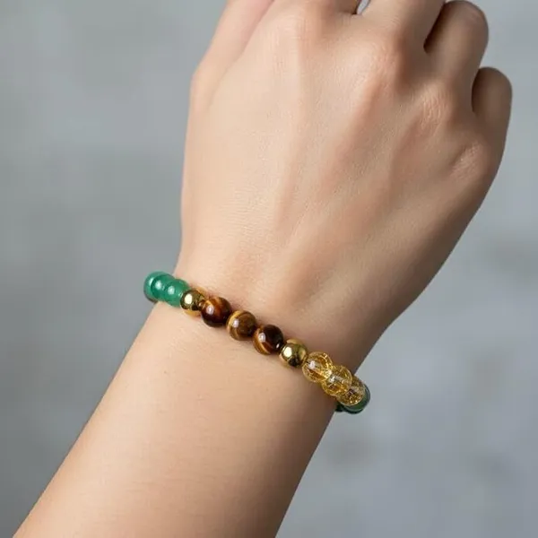 Multiagate_Pyrite,_Green_Aventurine,_Citrine_+_Golden,_Tiger's_Eye,_Citrine,_7_Chakra,_Clear_Quartz_Beads,_Agate,_Crystal_Bracelet_()