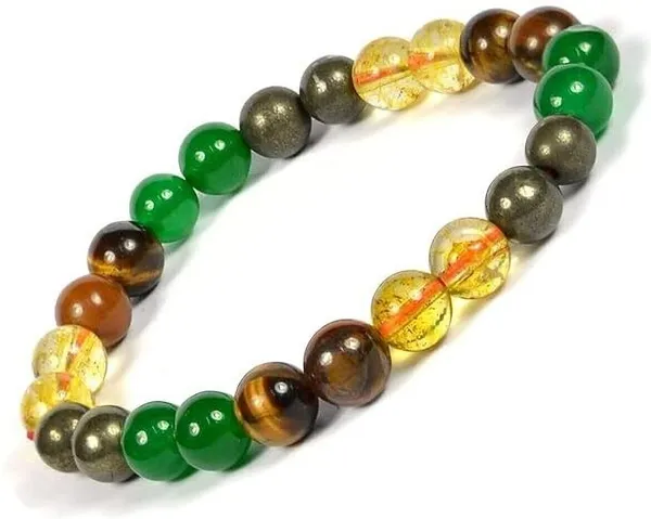 Multiagate_Pyrite,_Stone,_Citrine_+_Golden,_Tiger's_Eye_Beads,_Crystal_Bracelet_()