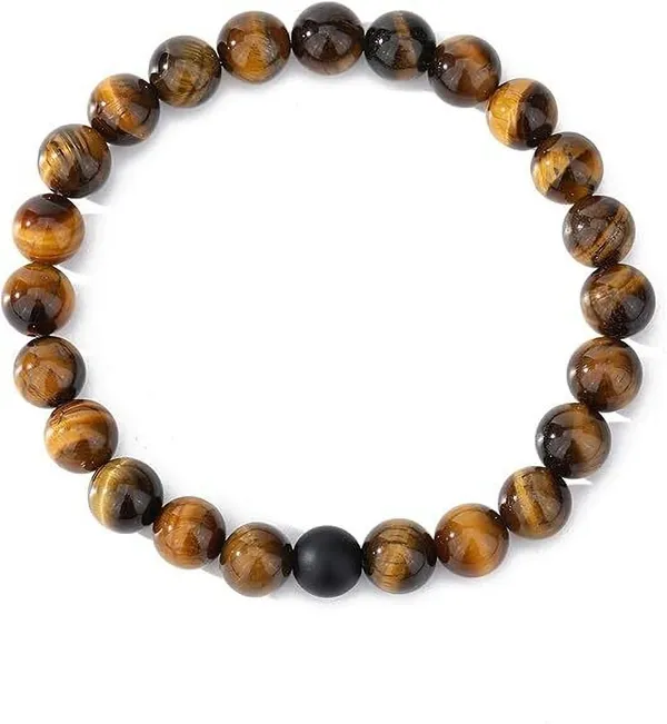 Multiagate_Stone,_Tiger's_Eye_Beads,_Crystal_Bracelet_()