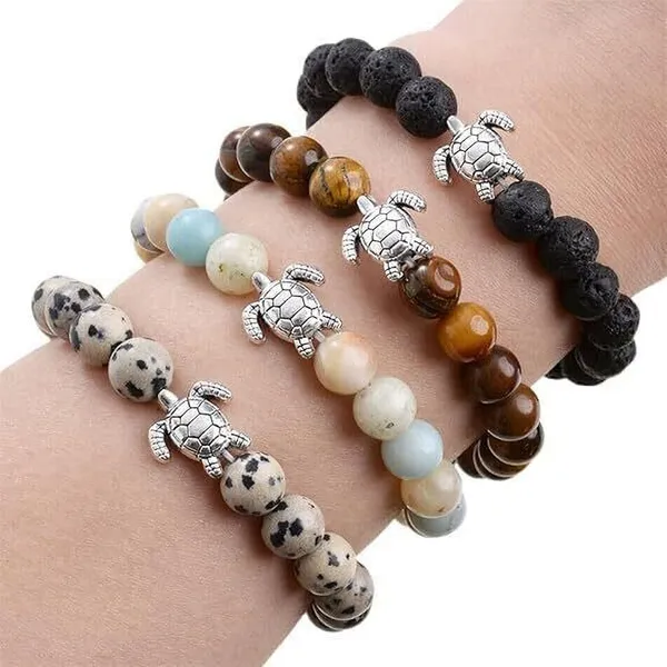 Multiagate_Stone,_Turquoise_Beads,_Crystal_Charm_Bracelet_()