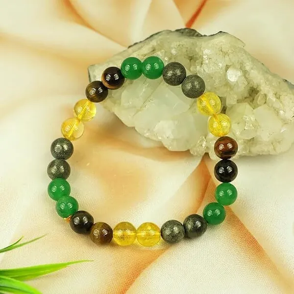 Multiagate_Citrine_+_Golden,_Golden_Pyrite,_Tiger's_Eye_Beads_Charm_Bracelet_()