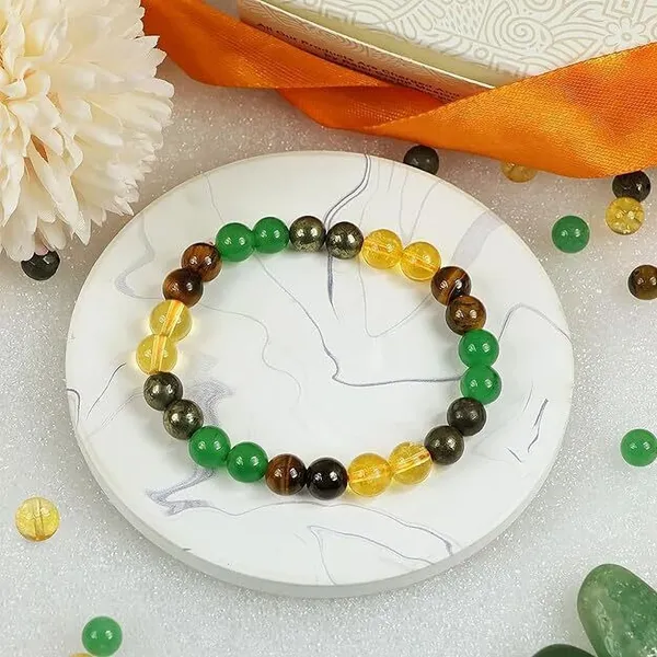 Multiagate_Citrine_+_Golden,_Golden_Pyrite,_Tiger's_Eye_Beads_Charm_Bracelet_()