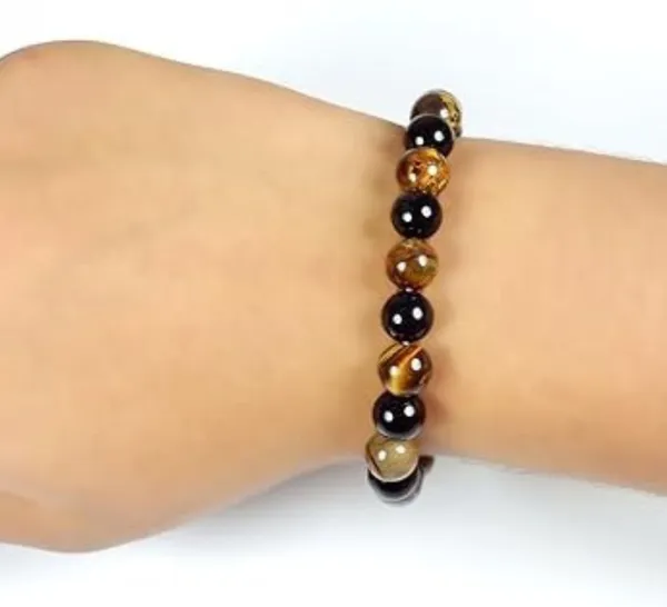 Multiagate_Stone,_Tiger's_Eye_Beads,_Crystal_Bracelet_()