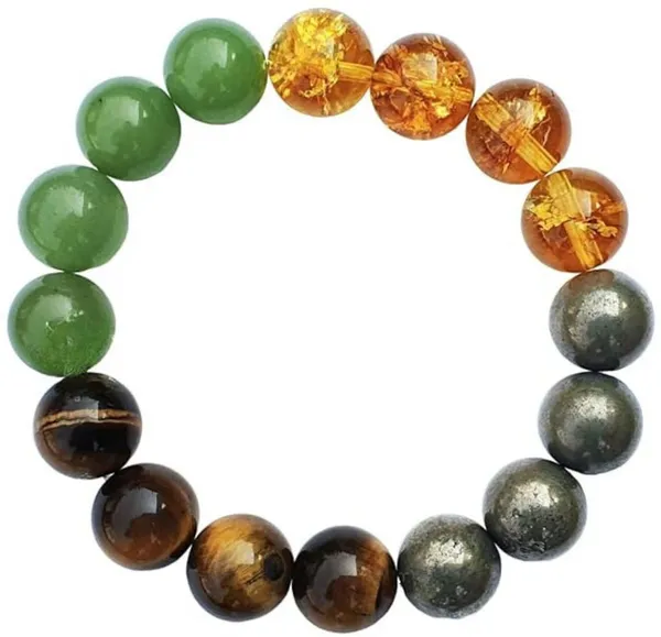 Multiagate_Pyrite,_Stone,_Citrine_+_Golden,_Tiger's_Eye,_Green_Jade_Crystal_Bracelet_()