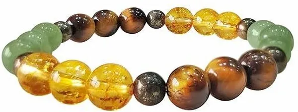 Multiagate_Pyrite,_Stone,_Green_Aventurine,_Tiger's_Eye,_Citrine_Beads,_Crystal_Charm_Bracelet_()