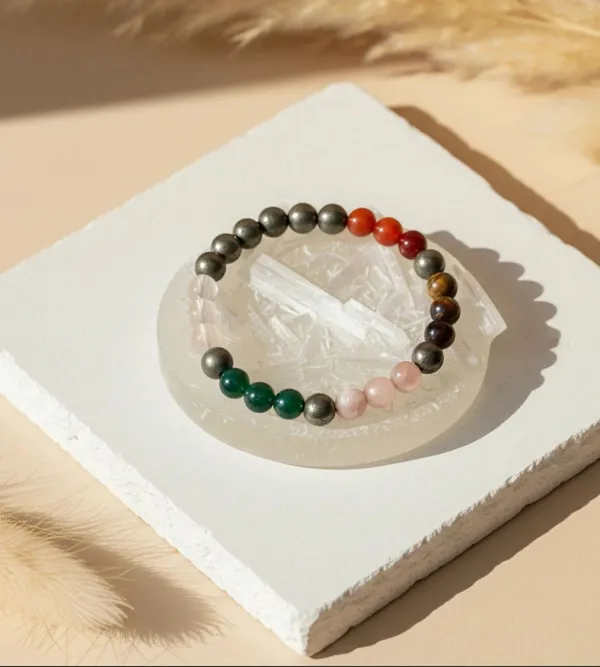 Multiagate_Green_Aventurine,_Golden_Pyrite,_Crystal,_Tiger's_Eye,_Citrine,_Clear_Quartz,_Green_Jade_Beads_Bracelet_()