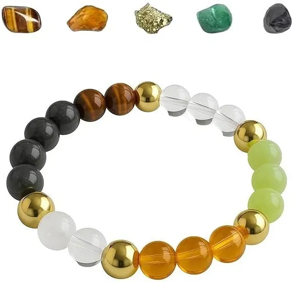Multiagate_Pyrite,_Green_Aventurine,_Citrine_+_Golden,_Tiger's_Eye,_Citrine,_7_Chakra,_Clear_Quartz_Beads,_Agate,_Crystal_Bracelet_()