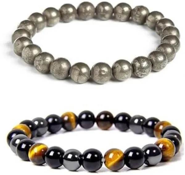 Multiagate_Pyrite,_Stone,_Tiger's_Eye,_Black_Obsidian_Beads,_Crystal_Charm_Bracelet_()