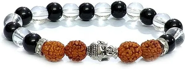Multiagate_Stone,_Rudraksha,_Clear_Quartz,_Black_Obsidian_Beads,_Crystal_Charm_Bracelet_()