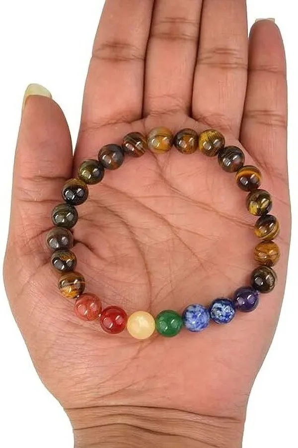 Multiagate_Tiger's_Eye,_7_Chakra_Beads,_Crystal_Charm_Bracelet_()