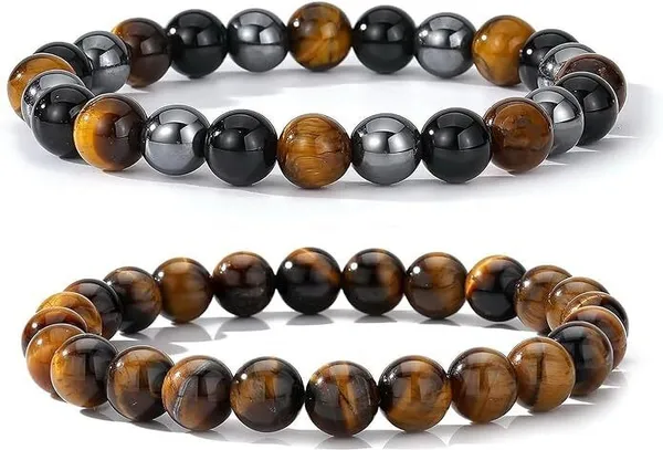 Multiagate_Stone,_Tiger's_Eye_Beads,_Crystal_Bracelet_()