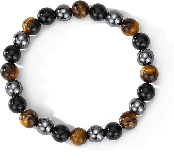 Multiagate_Stone,_Tiger's_Eye_Beads,_Crystal_Bracelet_()