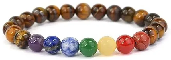 Multiagate_Tiger's_Eye,_7_Chakra_Beads,_Crystal_Charm_Bracelet_()