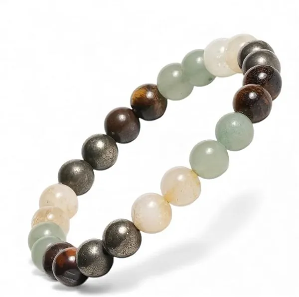 Multiagate_Pyrite,_Stone,_Green_Aventurine,_Citrine_+_Golden,_Crystal,_Tiger's_Eye,_Citrine,_7_Chakra_Crystal_Bracelet_()