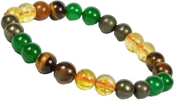 Multiagate_Pyrite,_Citrine_+_Golden,_Crystal,_Tiger's_Eye_Beads_Charm_Bracelet_()