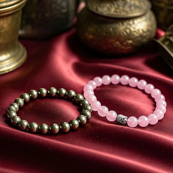 Multiagate_Stone,_Rose_Quartz,_Golden_Pyrite_Beads,_Crystal_Charm_Bracelet_()