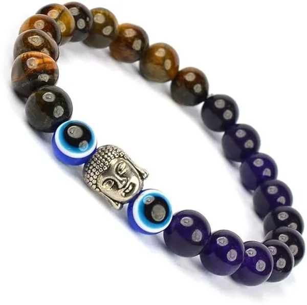 Multiagate_Amethyst,_Crystal,_Tiger's_Eye,_Evil_Eye_Beads_Charm_Bracelet_()