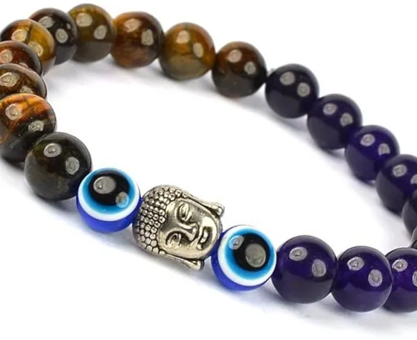 Multiagate_Amethyst,_Crystal,_Tiger's_Eye,_Evil_Eye_Beads_Charm_Bracelet_()