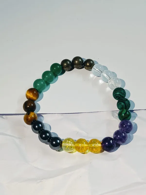 Multiagate_Pyrite,_Stone,_Amethyst,_Citrine_+_Golden,_Crystal,_Tiger's_Eye_Crystal_Bracelet_()