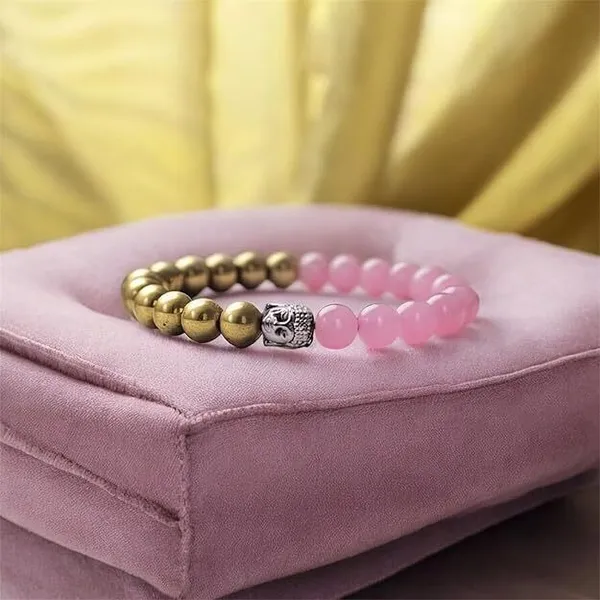 Multiagate_Rose_Quartz,_Golden_Pyrite_Agate_Bracelet_()