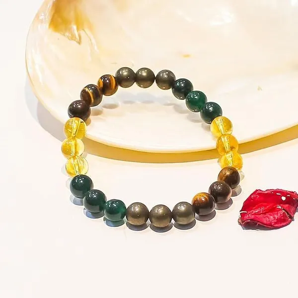 Multiagate_Pyrite,_Stone,_Green_Aventurine,_Tiger's_Eye,_Citrine_Beads,_Crystal_Charm_Bracelet_()