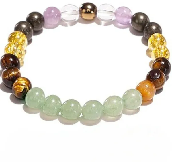 Multiagate_Pyrite,_Stone,_Green_Aventurine,_Amethyst,_Golden_Pyrite,_Tiger's_Eye,_Citrine,_Clear_Quartz_Beads,_Crystal_Charm_Bracelet_()