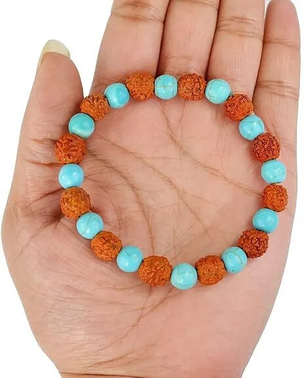 Multiagate_Stone,_Rudraksha,_Turquoise_Crystal_Bracelet_()