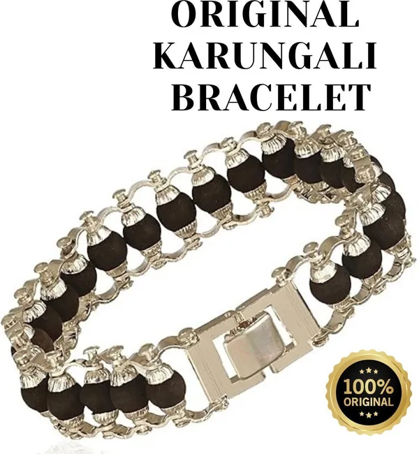 Multiagate_Wood_Beads_Silver_Coated_Bracelet_()
