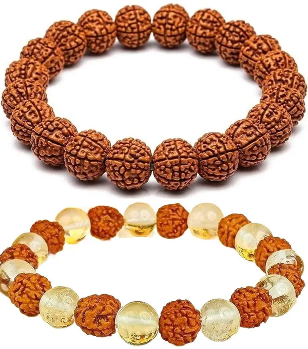 Multiagate_Stone,_Crystal,_Rudraksha,_Clear_Quartz_Bracelet_Set_(Pack_of_2)