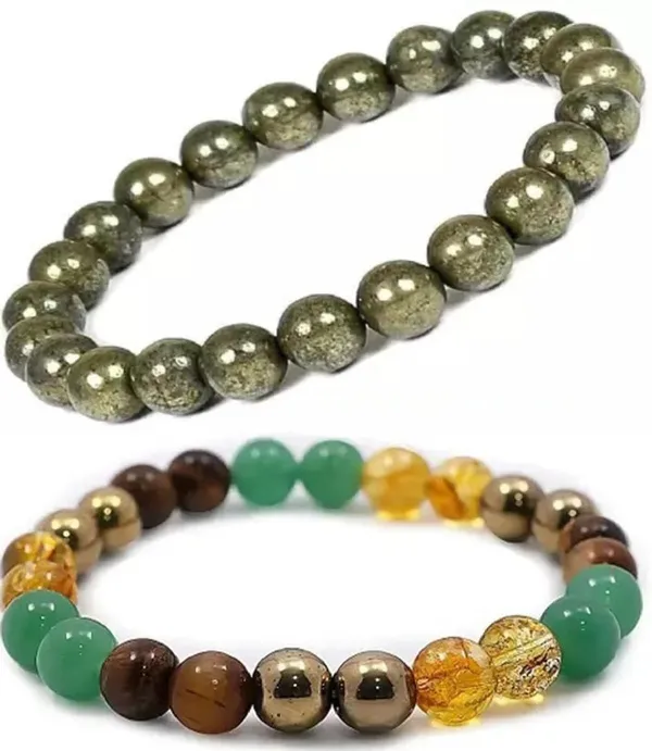 Multiagate_Pyrite,_Green_Aventurine,_Citrine_+_Golden,_Golden_Pyrite,_Crystal,_Tiger's_Eye_Bracelet_Set_(Pack_of_2)