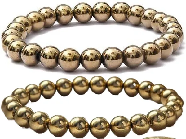 Multiagate_Pyrite,_Golden_Pyrite_Bracelet_Set_(Pack_of_2)