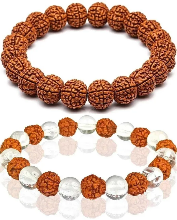 Multiagate_Stone,_Rudraksha,_Clear_Quartz_Bracelet_Set_(Pack_of_2)