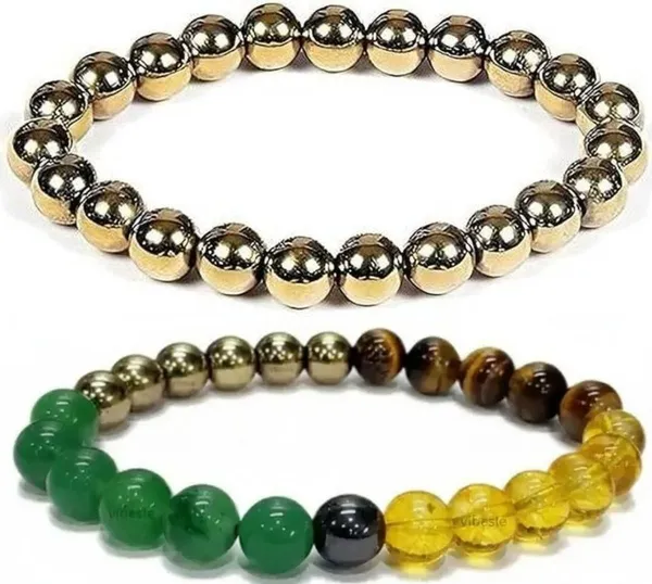 Multiagate_Stone,_Green_Aventurine,_Golden_Pyrite,_Tiger's_Eye,_Citrine_Bracelet_Set_(Pack_of_2)